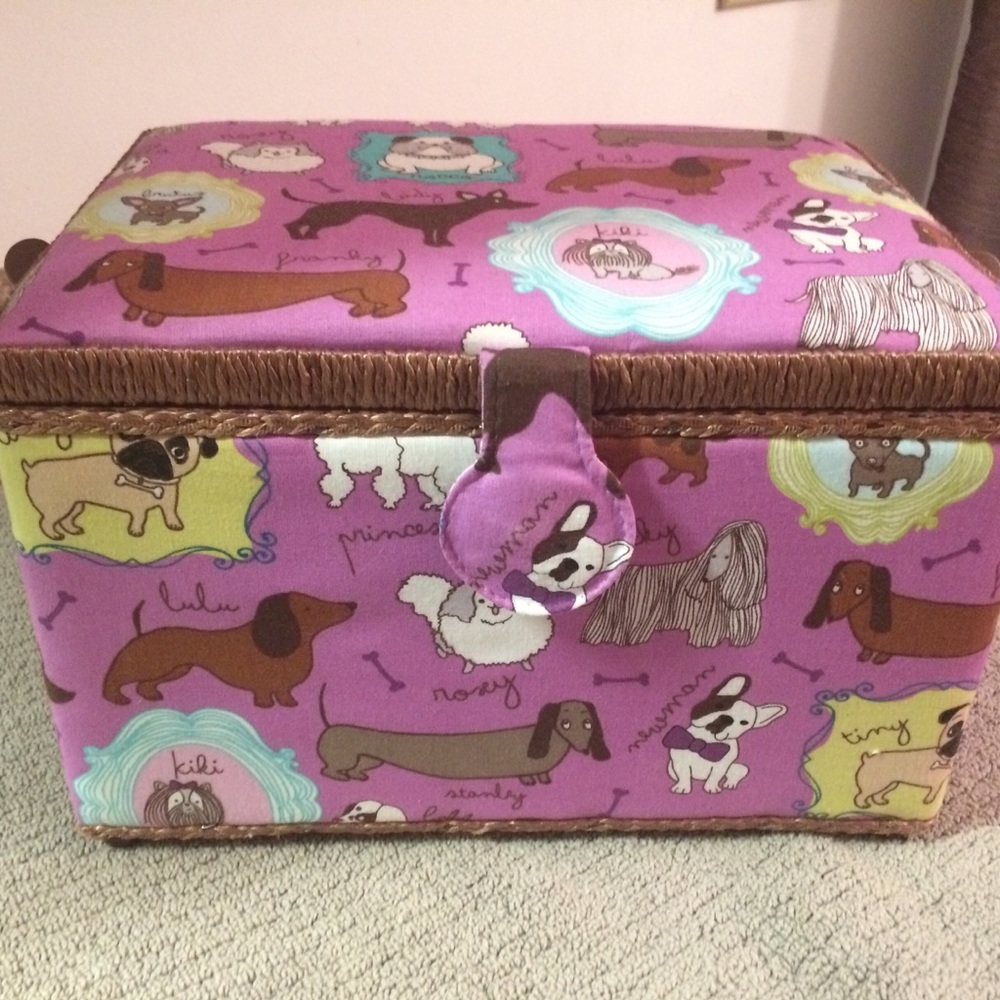 Doggy sewing basket
